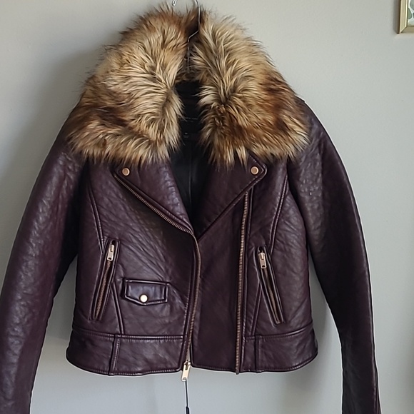 Marc New York Andrew MarcBeverly Faux Leather Jacket withFaux Fur Trim - Picture 5 of 7